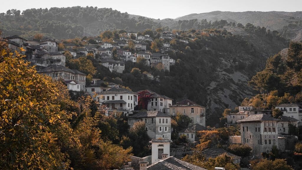 houses, mountain, village, city, unesco, nature, tourism, albania, gjirokastër, architecture, outdoors, albania, albania, albania, albania, albania