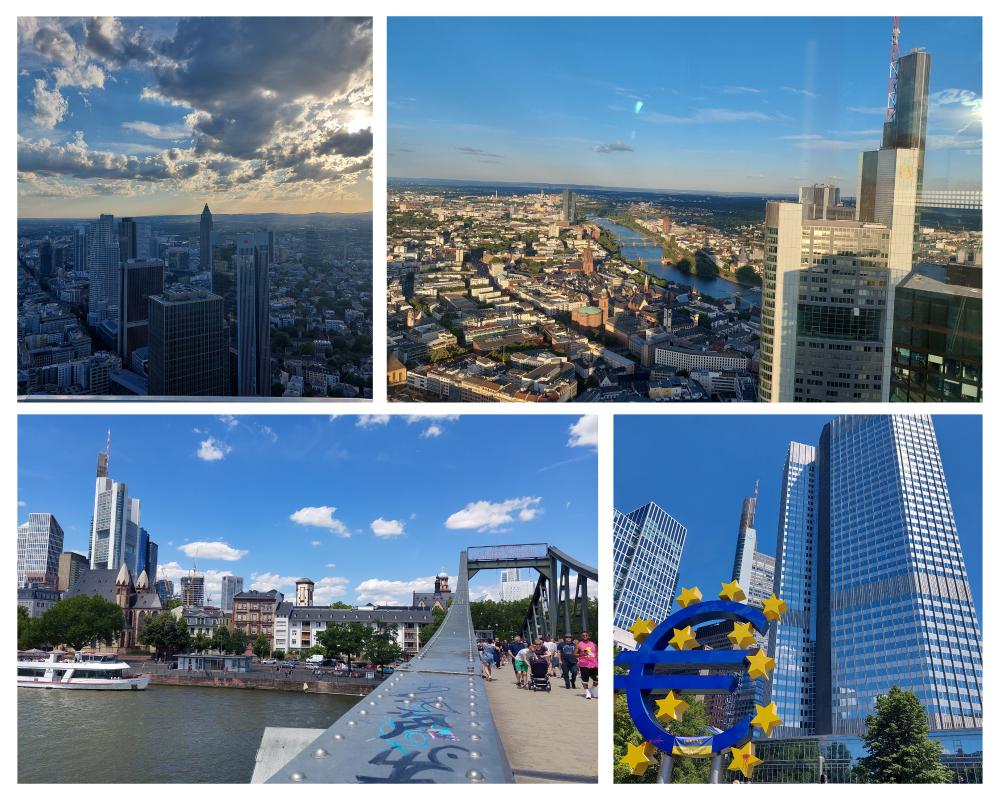 visyas del Franfurt moderno, desde la torre Main y del rio