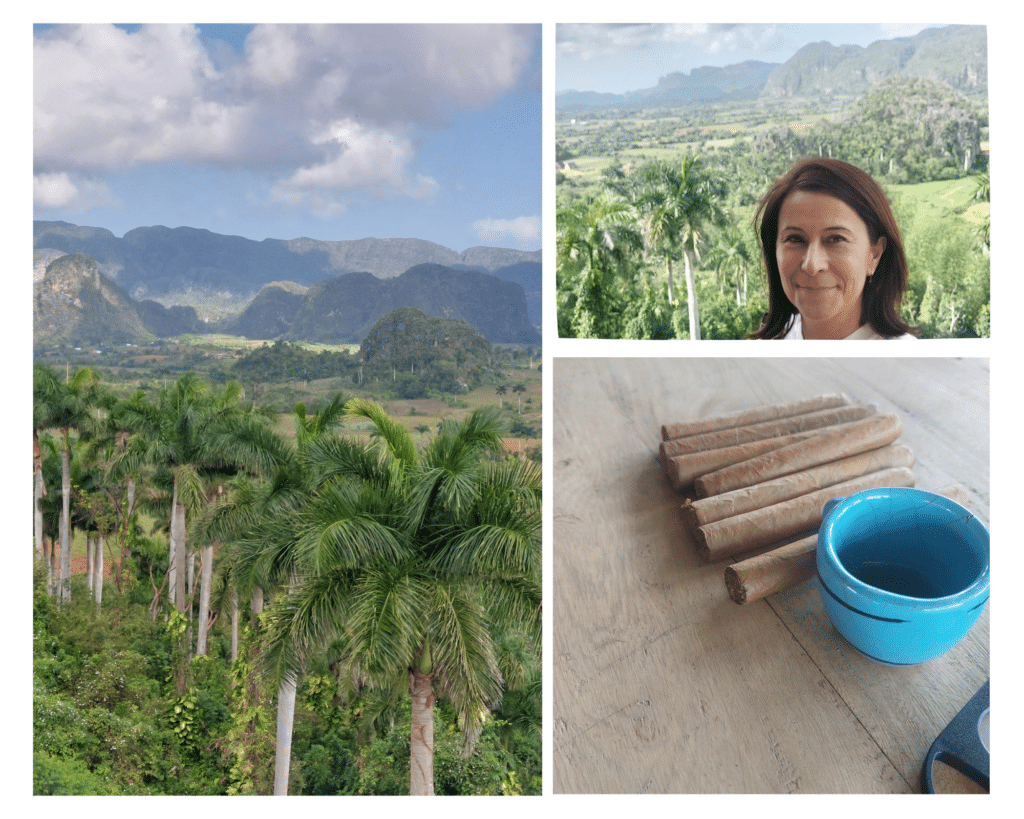 Imagen de valle en Viñales, asi como la fabrica de puros en la Excursión a Viñales
